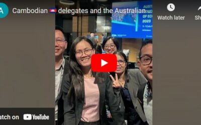 Cambodian delegates at the Australian Conference of Economists 2023