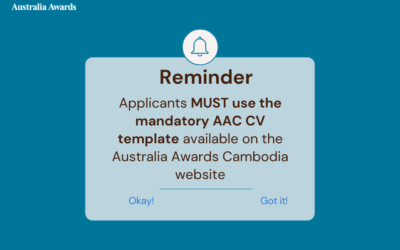 Use the mandatory Australia Awards Cambodia CV template